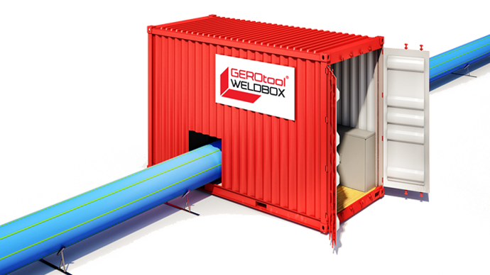 Gerodur GEROtool® WELDBOX, ermöglicht eine effektive Durchführung fachgerechter Schweißarbeiten unabhängig von Baustellen- und Witterungsbedingungen